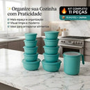 Kit Organização Inteligente Cozinha – 10 Potes + Bowl + Jarra